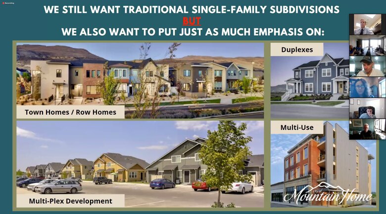 A slide from the 2020 Virtual Mountain Home Housing Summit at Mountain Home Air Force Base, Idaho, Nov. 19, 2020. The presentation informed developers on the incentives to start new construction in the city. (Courtesy photo)