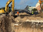 Contractors dig a site on the former Kelly Air Force Base, Texas.