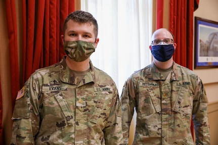 Chaplain (Maj.) Aaron Rozovsky and Chaplain (Maj.) David Evans, assigned to the Armory of the District of Columbia National Guard, share a conversation reflecting on their journey to become Chaplains in the National Guard