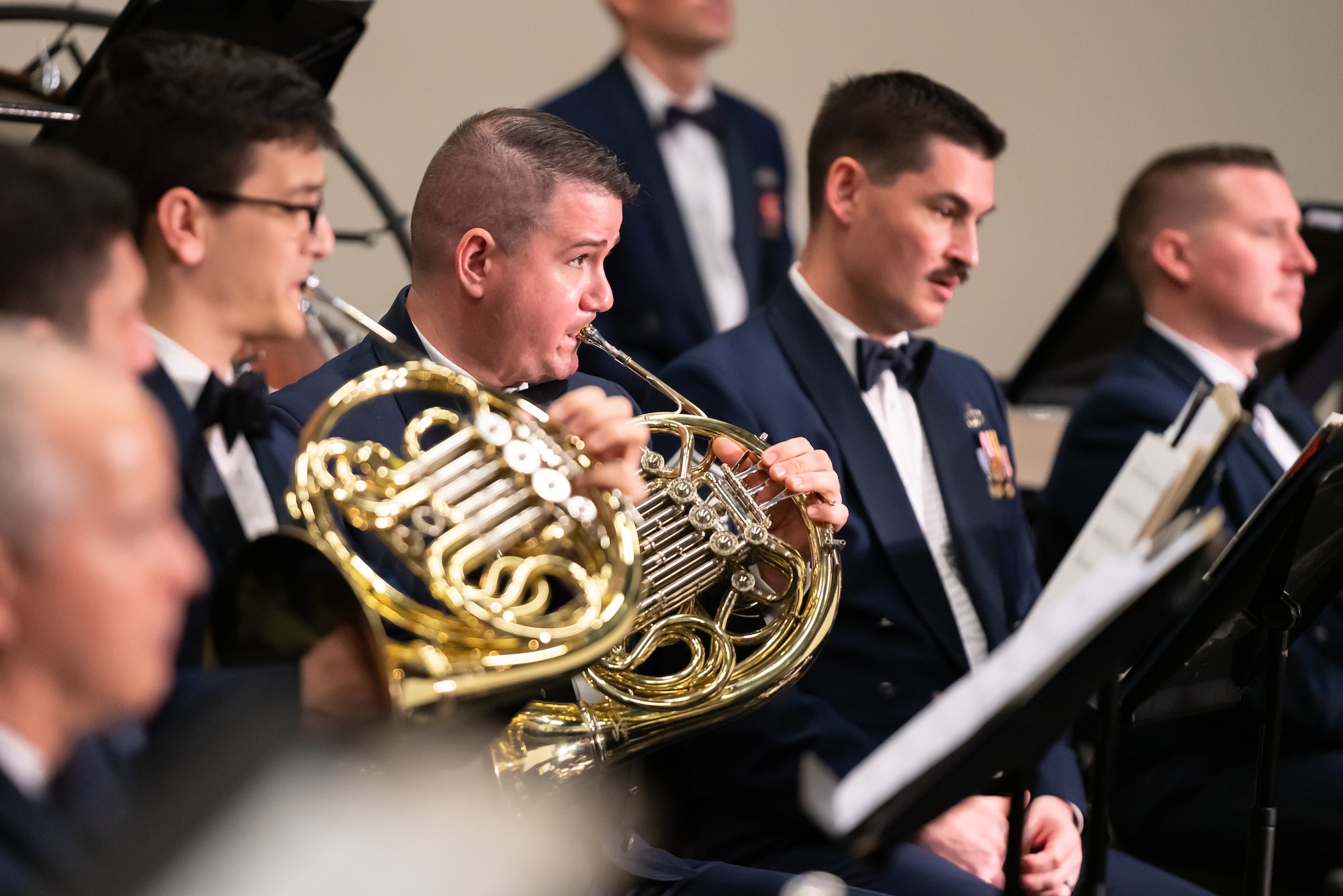 TSgt Manuel A. Collazo-Llantin performs an event with the Concert Band, a flight within the United States Air Force Band.