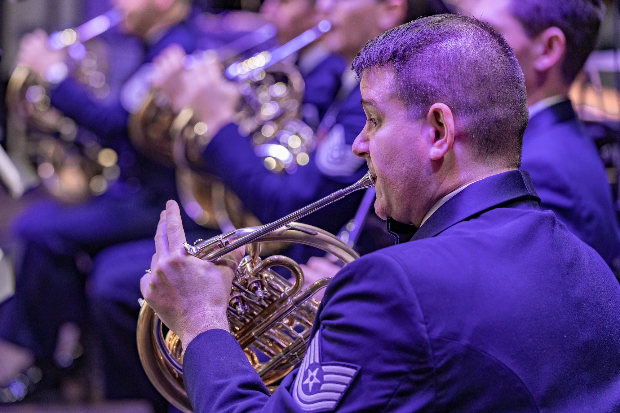TSgt Manuel A. Collazo-Llantin performs an event with the Concert Band, a flight within the United States Air Force Band.