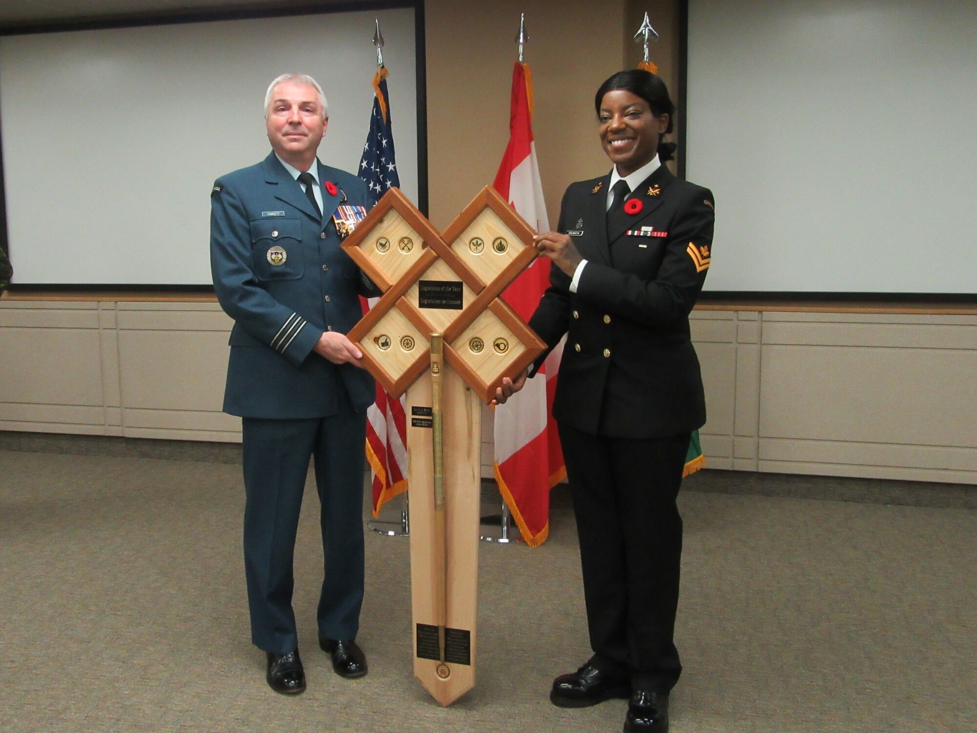 Ogunniya presented a large plaque for winning Logistician of the Year