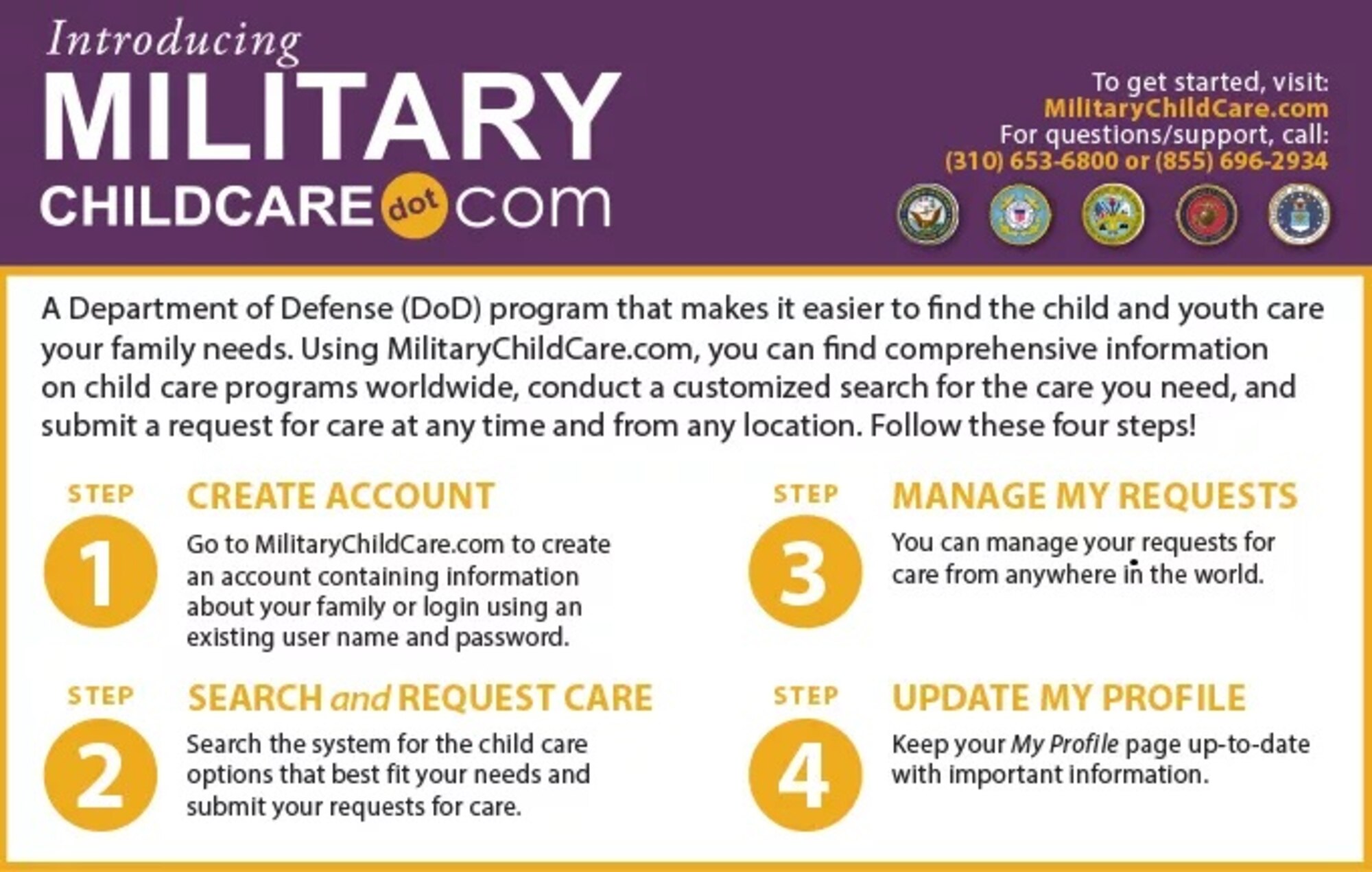 All DoD Child Development Programs are subject to strict Standards of Operation, including certification and accreditation requirements. DoD, as well as dedicated staff from each branch of service, provide strict oversight and certification authority over programs and care options to assess and ensure quality and compliance with regulations and policies. (Courtesy graphic)