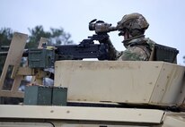 A 3-71 CAV, 10 MTN DIV Soldier makes adjustments to the FWS-CS during a test at Fort Drum, NY