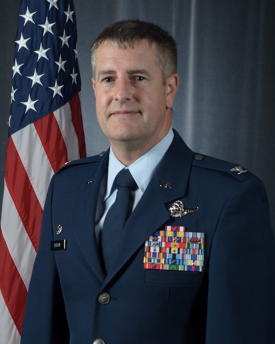 Official portrait of Col. Nelson Perron, 157th Operations Group commander, New Hampshire Air National Guard, Pease Air National Guard Base, N.H., Nov. 24, 2020 (U.S. Air National Guard photo by Tech. Sgt. Aaron Vezeau)