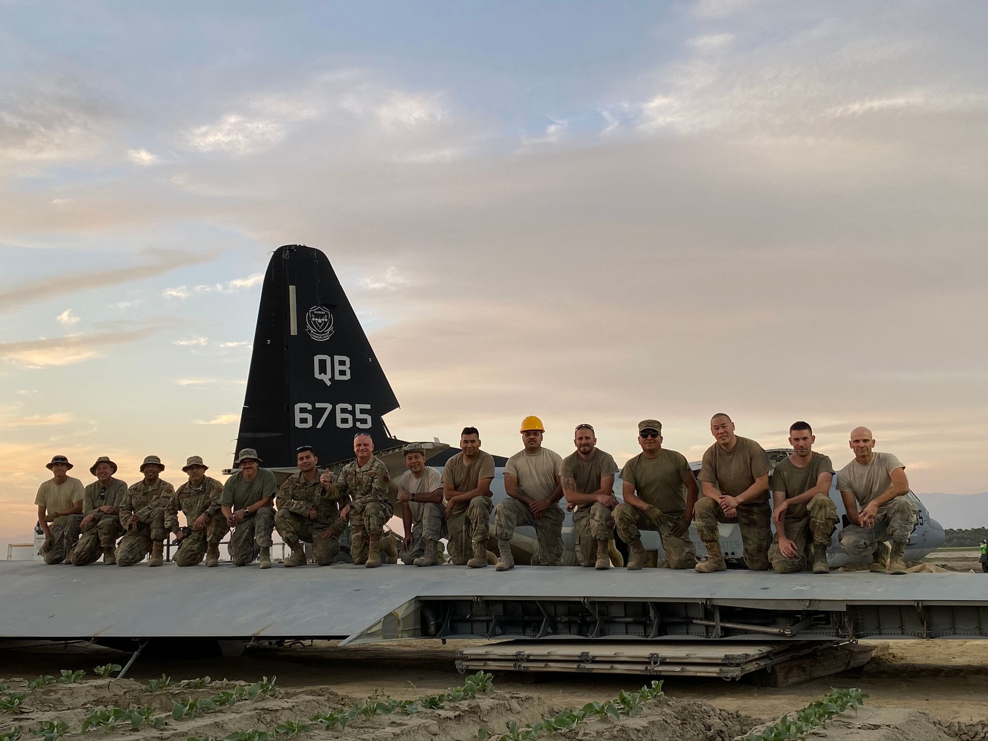 California Air National Guard Members with the146th Maintenance Group's CCDR (Crash, Damage, and Recovery Team) provided critical aircraft recovery support to assist Marines from Twentynine Palms, as they removed a KC-130J that collided with a Marine F-35B in the city of Thermal, California. (Courtesy photo by U.S. Air National Guard Col. Tim Martin)