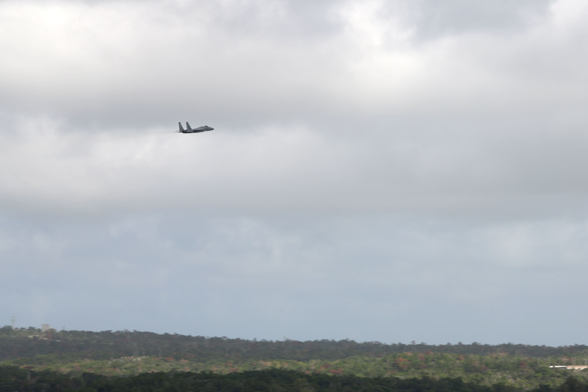 An F-15C Eagle takes flight from Kadena Air Base, Japan, during a “Super Surge,” Nov. 18, 2020. The 44th and 67th Fighter Squadrons set a new record for the most F-15C Eagles flown in a week at 437 sorties; the previous record was 245 sorties. (U.S. Air Force photo by Airman 1st Class Rebeckah Medeiros)