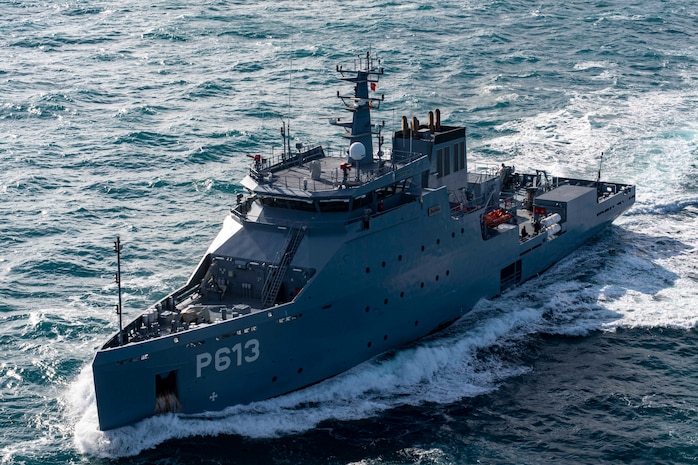 USS Hershel "Woody" Williams (ESB 4); Tunisian Navy OPV Sophonisbe (P613)