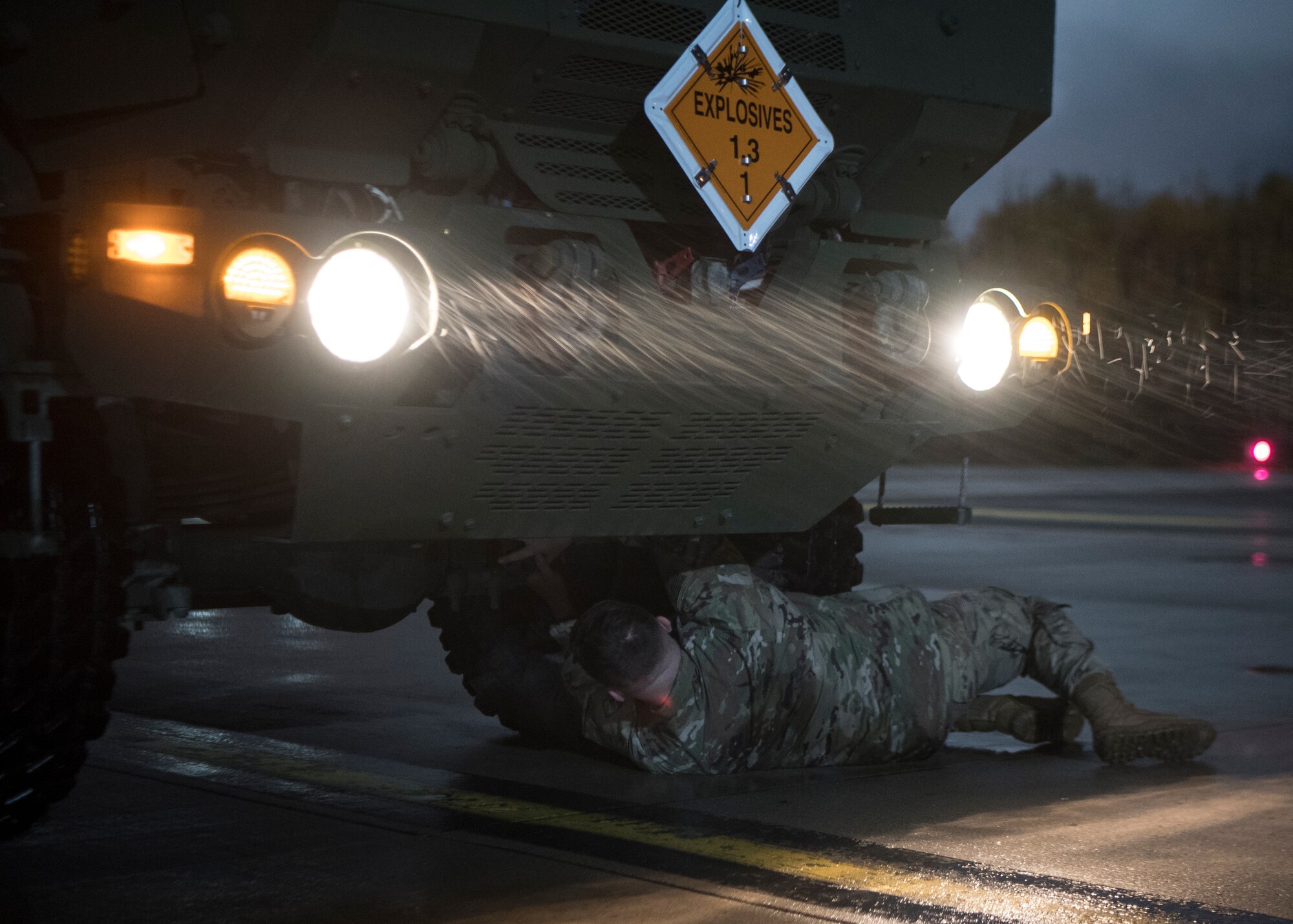 Members of the 37th Airlift Squadron and 41st Field Artillery Brigade worked together to load and transport a High Mobility Artillery Rocket System for exercise Rapid Falcon.