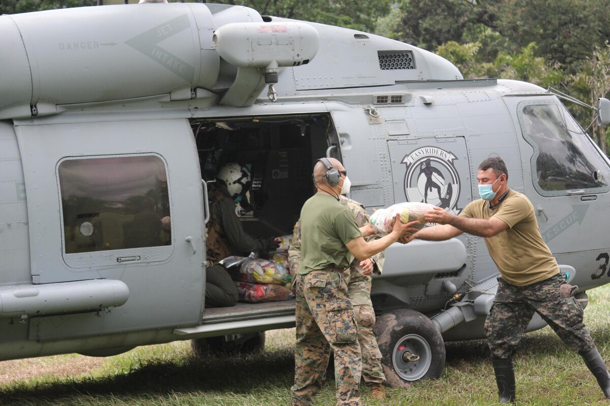 HSM-37 distribute relief supplies after Hurricane Iota in Honduras.