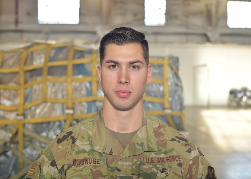 Staff Sergeant Theodore Debauge is an air transportation specialist with the 5th Logistics Readiness Squadron Air Transportation Function. In his position he oversees the transfer of cargo and passengers from start to finish. Debauge is an essential part of the planning phase right down to the execution phase.