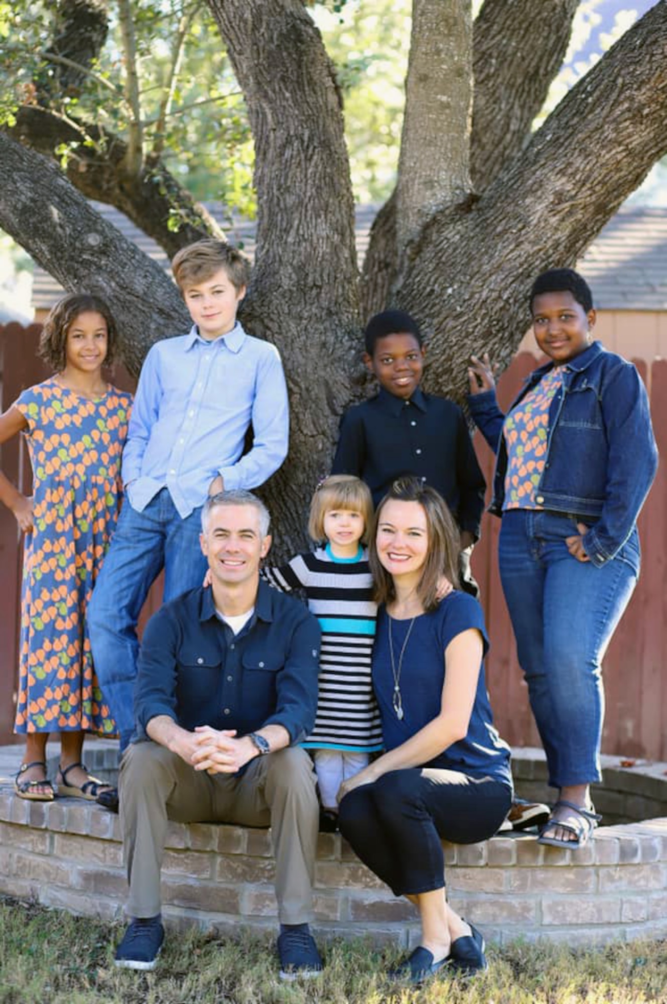 The Menendez family, now in San Antonio, Texas, in October 2020. Their motto, “We love because He first loved us.” Forefront, Maj. Matt Menendez, Stevie, age 3, and Evan Menendez. Second row; Kimmie, 11; Zack, 13; Lenny, 12 and Nya, 13. (Courtesy photo)