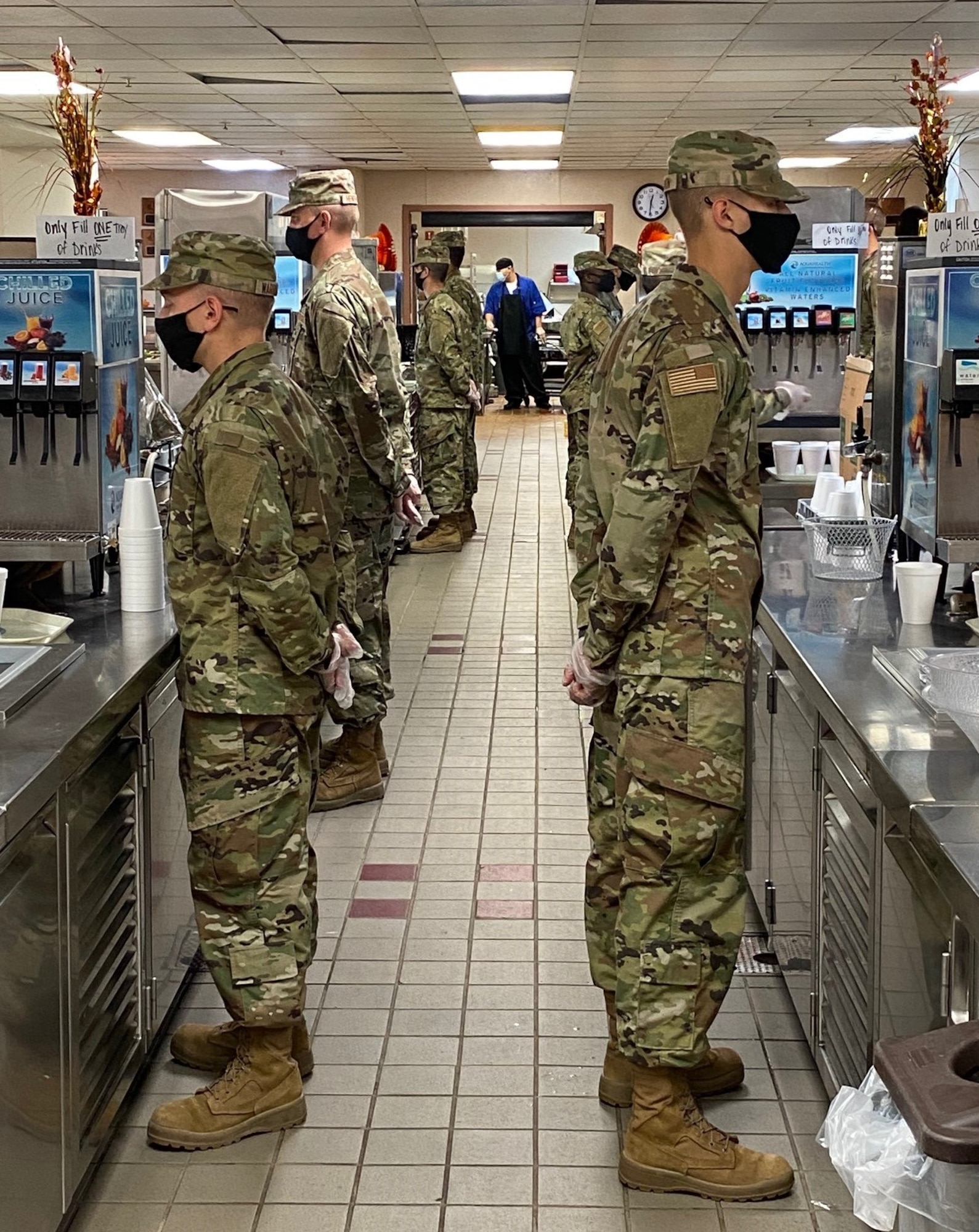 Airmen who graduated from Basic Military Training on Nov. 25 enjoy their Thanksgiving Day meal on Nov. 26 before shipping out to their respective technical training bases on Nov. 27.