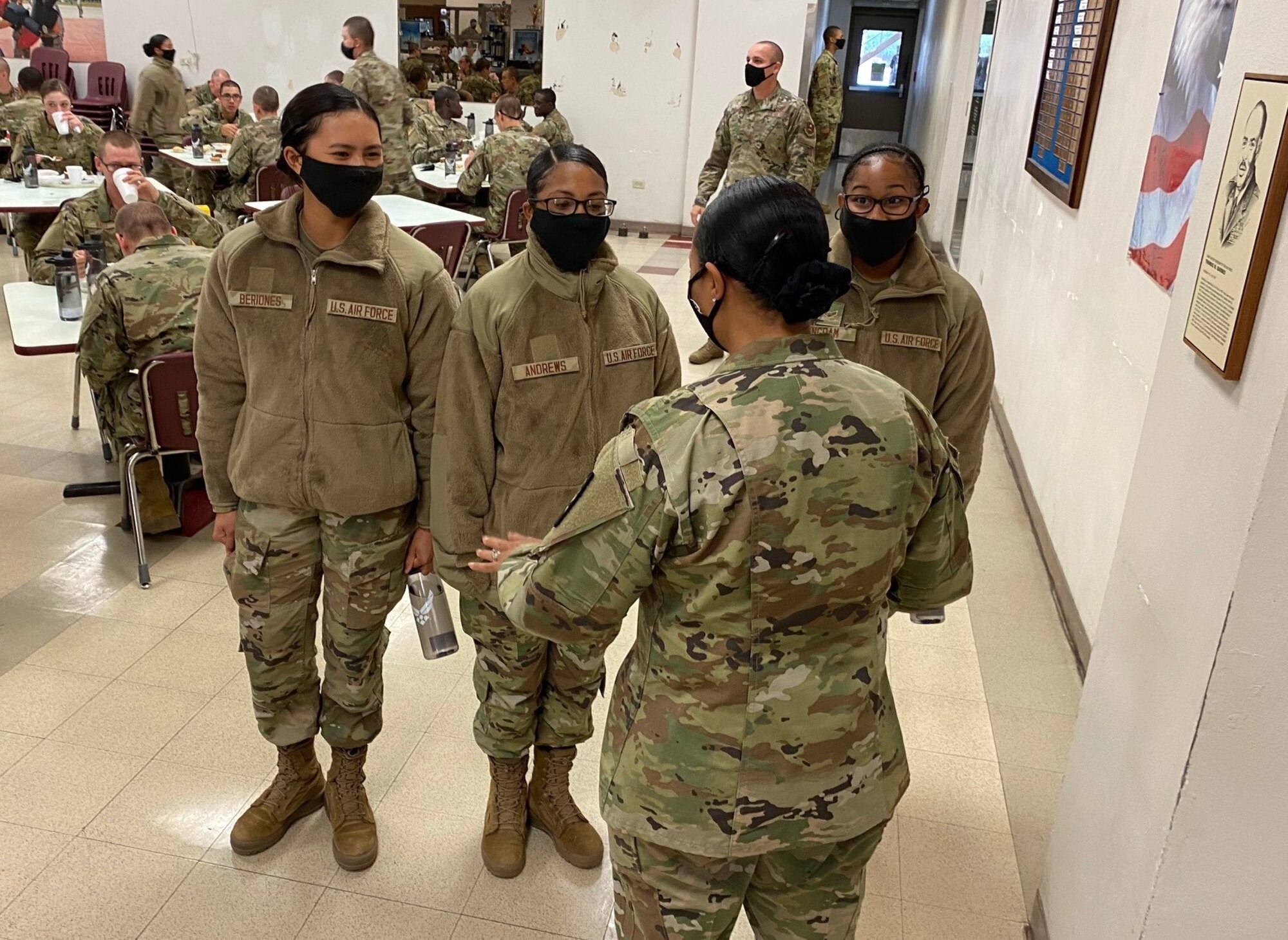 Airmen who graduated from Basic Military Training on Nov. 25 enjoy their Thanksgiving Day meal on Nov. 26 before shipping out to their respective technical training bases on Nov. 27.