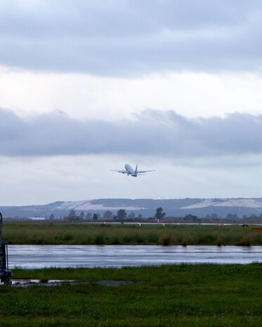 P-8A Poseidon assigned to VP-46 takes off from NAS Sigonella.