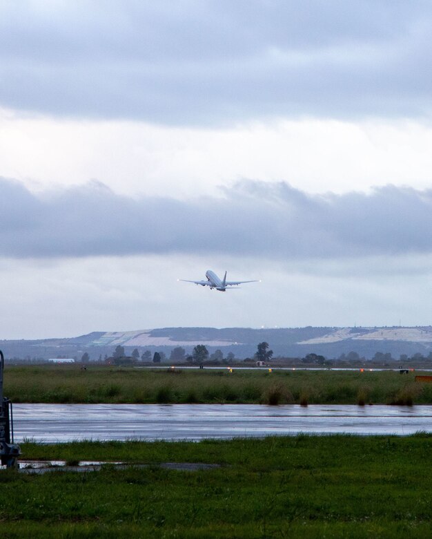 P-8A Poseidon assigned to VP-46 takes off from NAS Sigonella.