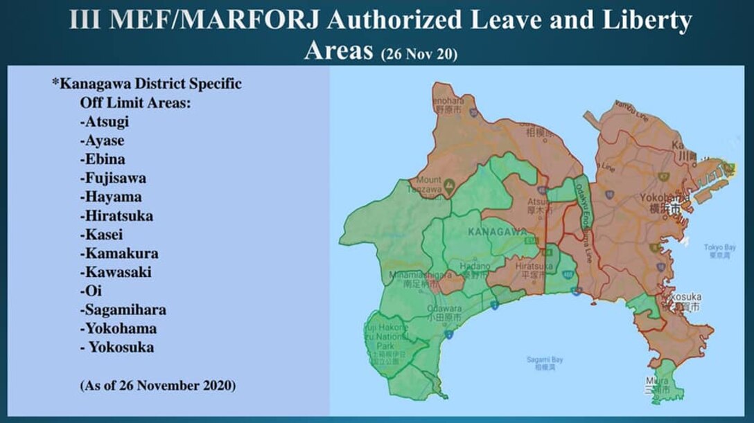 III MEF/MARFORJ Authorized Leave and Liberty Areas