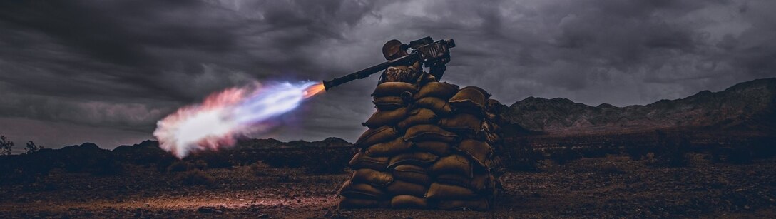 U.S. Marine Corps Pfc. Scout Mohrman, assigned to the Low Altitude Air Defense (LAAD) Section, Marine Corps Communication Electronics School (MCCES), takes part in LAAD training at Led Mountain, Marine Corps Air Ground Combat Center, Twentynine Palms, California, Jan. 14, 2019. The purpose of the exercise was to test the Stinger missiles and to qualify Marines with LAAD section, MCCES as part of their annual training. (U.S. Marine Corps photo by Lance Cpl. Rachel K. Young)