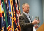 Brig. Gen. K. Weedon Gallagher, Virginia National Guard Land Component Commander, speaks to participants in the Virginia Department of Military Affairs’ mentorship program during an event Nov. 19, 2020, at Fort Pickett, Virginia.