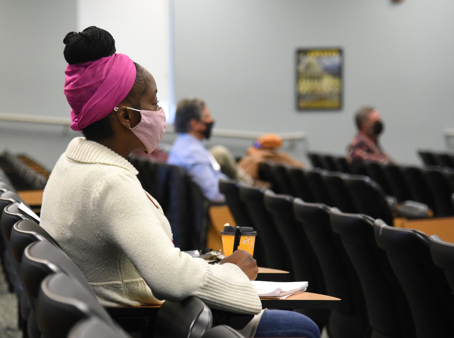 Brig. Gen. K. Weedon Gallagher, Virginia National Guard Land Component Commander, speaks to participants in the Virginia Department of Military Affairs’ mentorship program during an event Nov. 19, 2020, at Fort Pickett, Virginia.