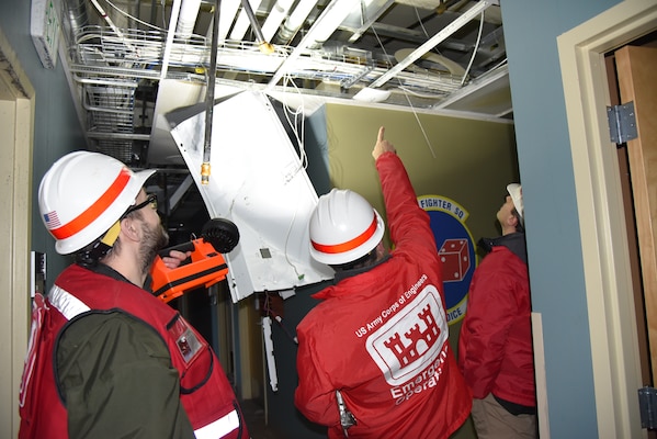 Shown here, team members inspect a clinic facility on the installation.