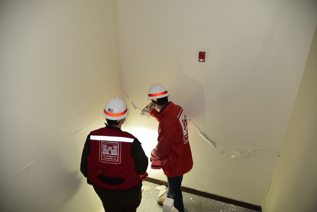 Shown here, team members inspect a clinic facility on the installation.