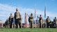 U.S. Air Force Col. Mike Zuhlsdorf, Joint Base Anacostia-Bolling (JBAB) and 11th Wing commander, stands in front of members of the 11th Wing during the lead-service transfer ceremony at JBAB, Washington, D.C., Oct. 1, 2020. The ceremony signified the transfer of the installation from the U.S. Navy to the U.S. Air Force. 