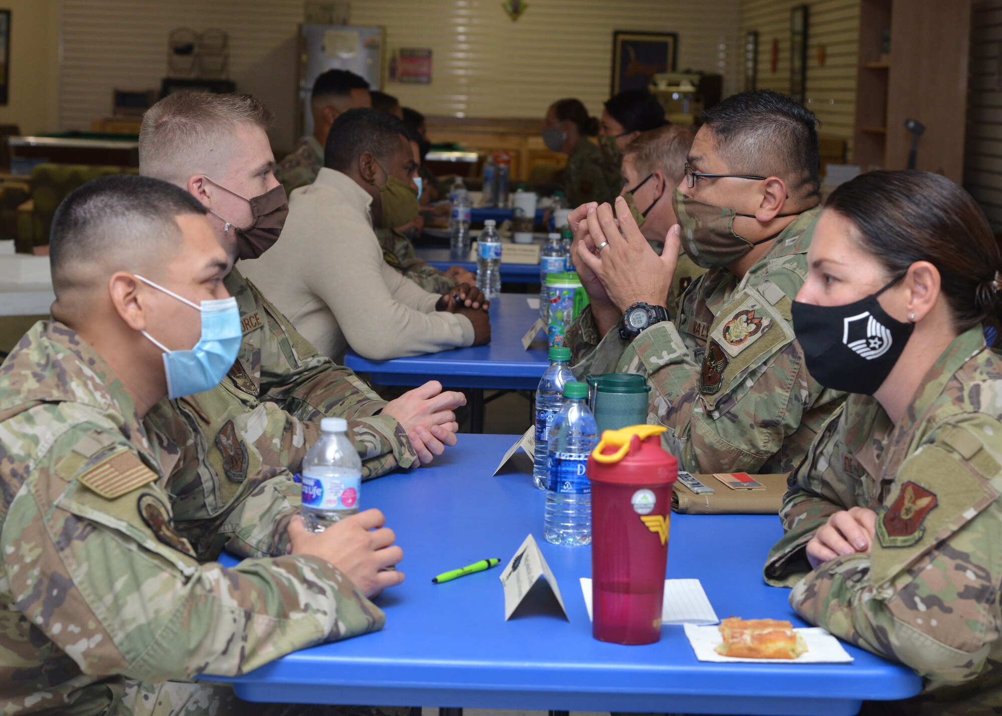 group of people in conversation