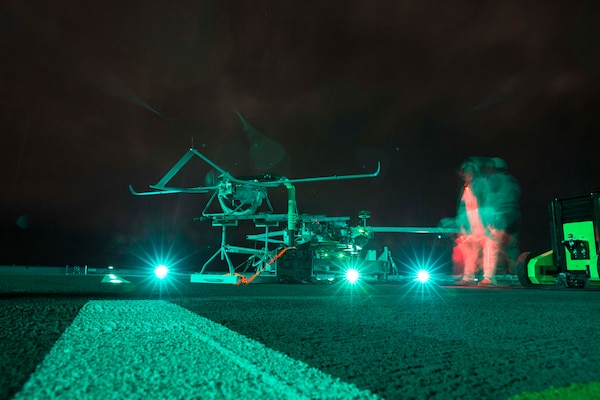 A drone is prepared for takeoff.