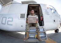 Cpl. Daquan Brown, a log and records clerk with Marine Medium Tiltrotor Squadron 162, Marine Aircraft Group 26, 2nd Marine Aircraft Wing, poses for a photo at Marine Corps Air Station New River, N.C., September 28, 2020. “In order to be better tomorrow, you must strive to be better today,” said Brown, a Brooklyn, N.Y., native. According to his leadership, Brown continuously stands out amongst his peers as a highly motivated and competent Marine. Brown dedicates involvement within the squadron and has made a lasting impact on those he serves with. (U.S. Marine Corps photo by Lance Cpl. Yuritzy Gomez)