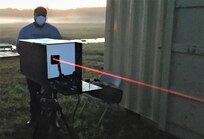 IMAGE: DAHLGREN, Va. - Naval Surface Warfare Center Dahlgren Division (NSWCDD) scientist Dr. Chris Brown aligns a laser during a morning neutral event in support of a collaborative research project combining the Navy’s next-generation laser weapons with maritime environmental challenges. Brown conducted the tests to measure for optical turbulence. Dr. Evan Bates - an NSWCDD systems engineer who leads the High Energy Laser Measurement Support Laboratory - hopes to take the instruments used for optical turbulence measurements and incorporate them into shipboard lasers in the future. “You want to be able to get a real-time measurement with a single-ended system, because if we can get that we can look at the environment and evaluate the atmospheric effects on laser transmission to the target,” said Bates. “That’s the end goal of optical turbulence instrumentation.” (U.S. Navy photo/Released)