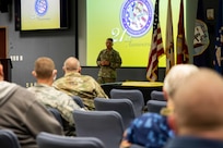 Joint Task Force Civil Support Commander Maj. Gen. Jeffrey Van delivers remarks during the command's 21st anniversary celebration.