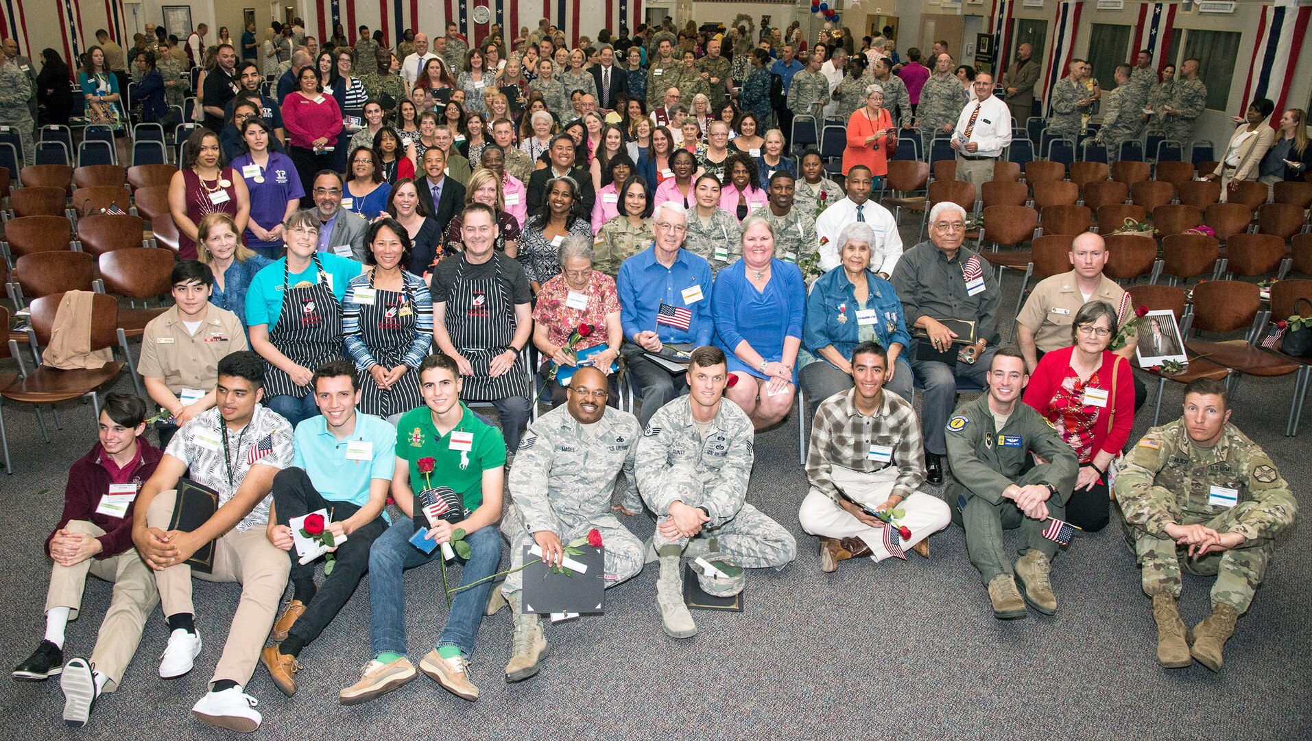 Volunteers at the annual Joint Base San Antonio Volunteer of the Year Awards Ceremony at the JBSA-Fort Sam Houston Military & Family Readiness Center in 2018.