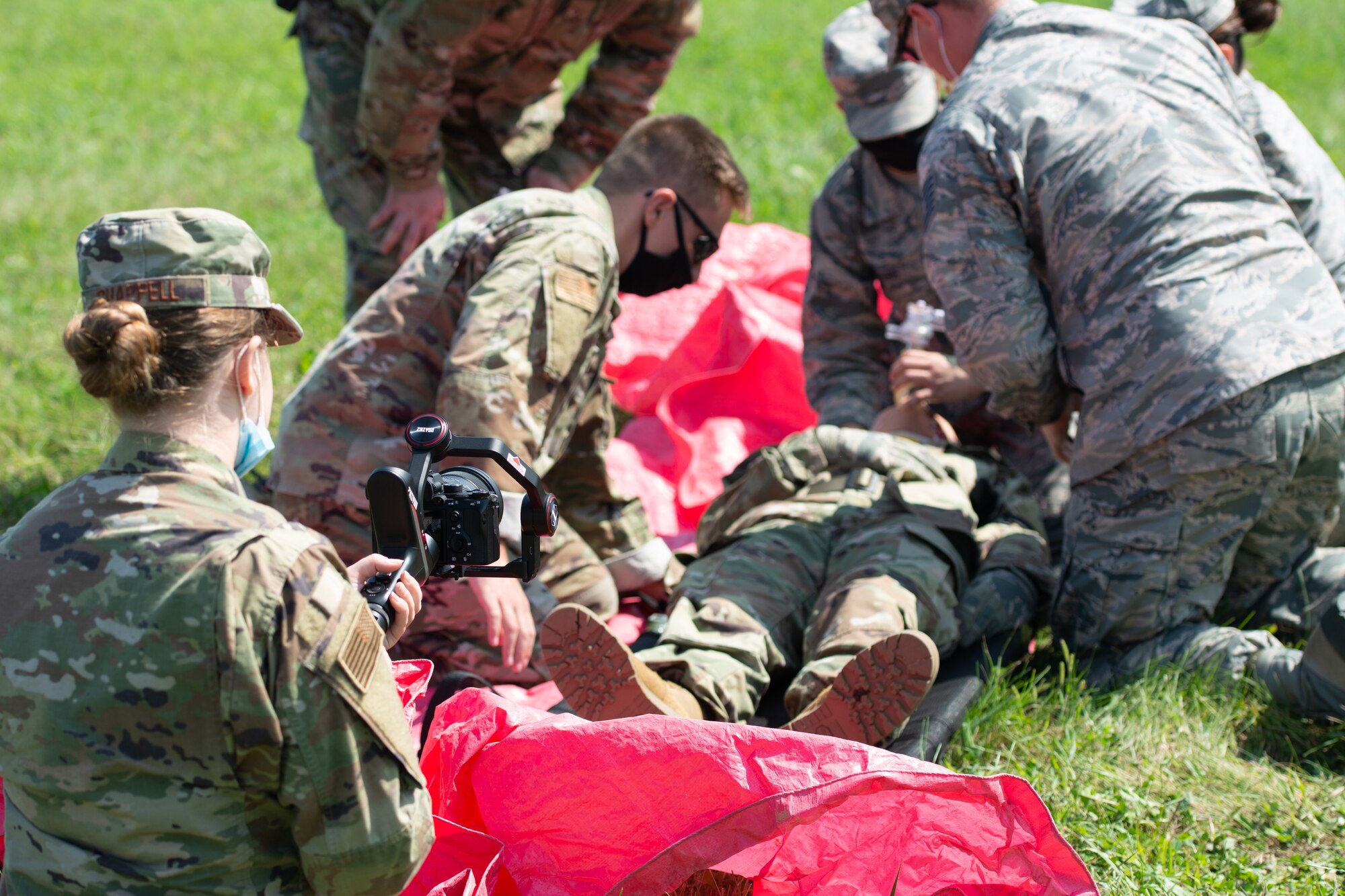 medical airmen in exercise