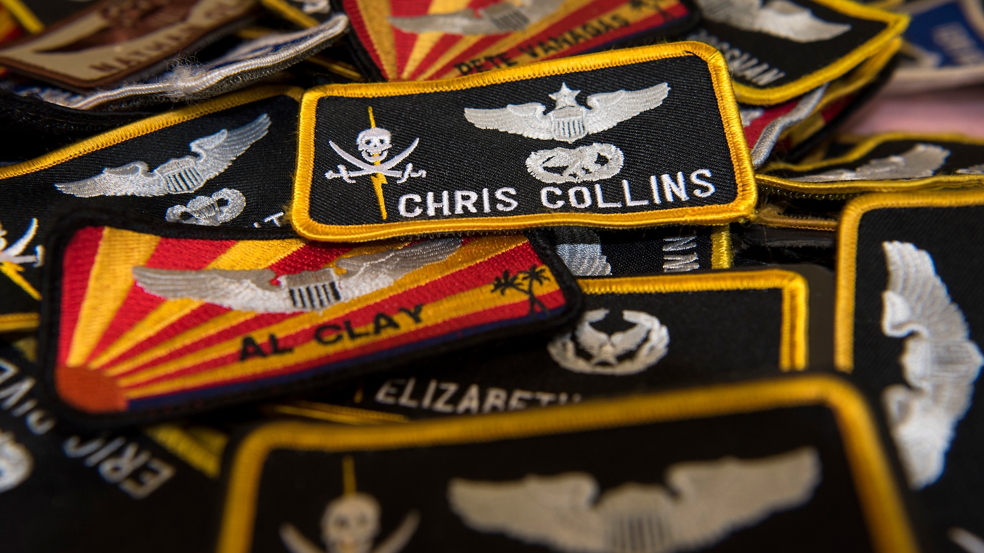 Patches from previous 91st Air Refueling Squadron pilots and aircrew members are being incorporated into the design of the 91st ARS heritage room at MacDill Air Force Base, Sept. 29, 2020.