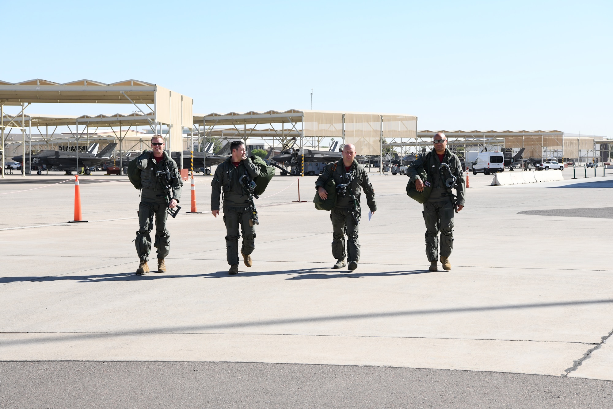 Reserve Citizen Airmen from the 944th Fighter Wing at Luke Air Force Base, Arizona, executed an F-35 Lightning II Missing Man formation flyover October 2, 2020. The mission over the Arizona State Capitol paid tribute to the late Maj. George Washington Biggs, U.S. Air Force (Ret.).