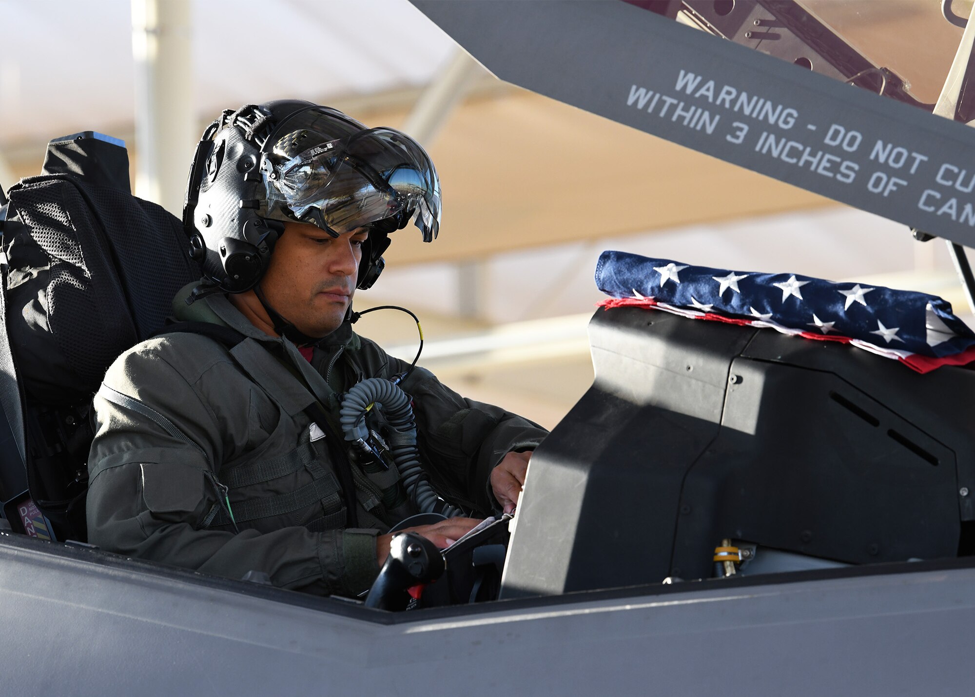Reserve Citizen Airmen from the 944th Fighter Wing at Luke Air Force Base, Arizona, executed an F-35 Lightning II Missing Man formation flyover October 2, 2020. The mission over the Arizona State Capitol paid tribute to the late Maj. George Washington Biggs, U.S. Air Force (Ret.).