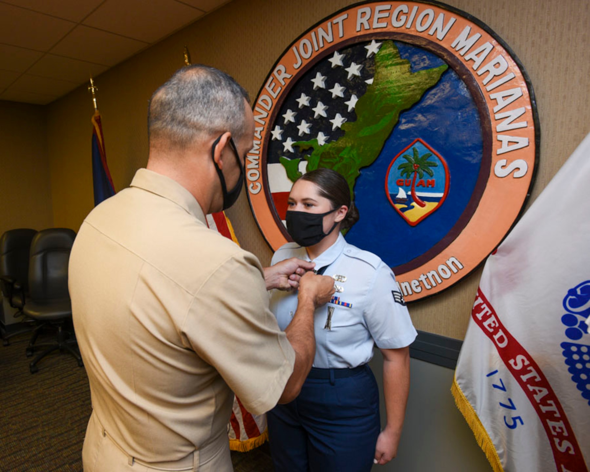 Senior Airman Ell-ie Vonkahle, a precision guided munitions crew chief assigned to the 36th Munitions Squadron, wins the 2019 Joint Region Marianas Junior Service Member of the Year Award on September 25, 2020. The award was personally presented by Rear Admr. John Menoni as a tribute to Vonkahle’s outstanding work in the military as well as in the Guam community.