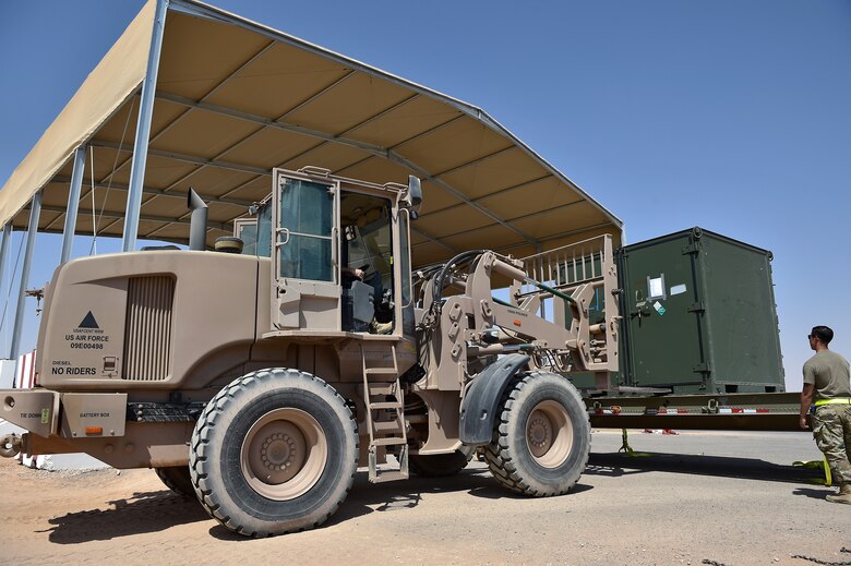 ATOC Airmen process cargo at Prince Sultan Air Base