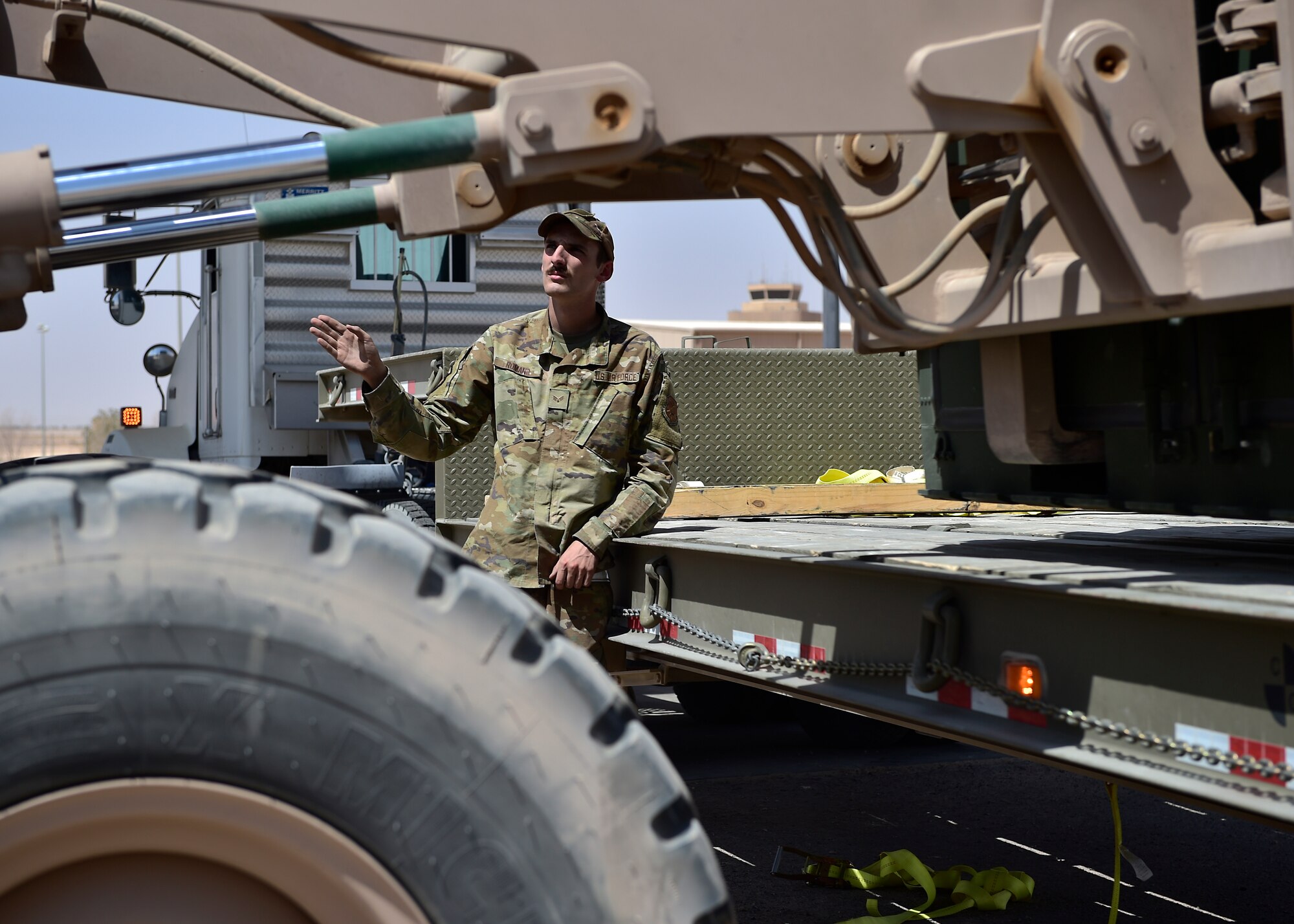 ATOC Airmen process cargo at Prince Sultan Air Base