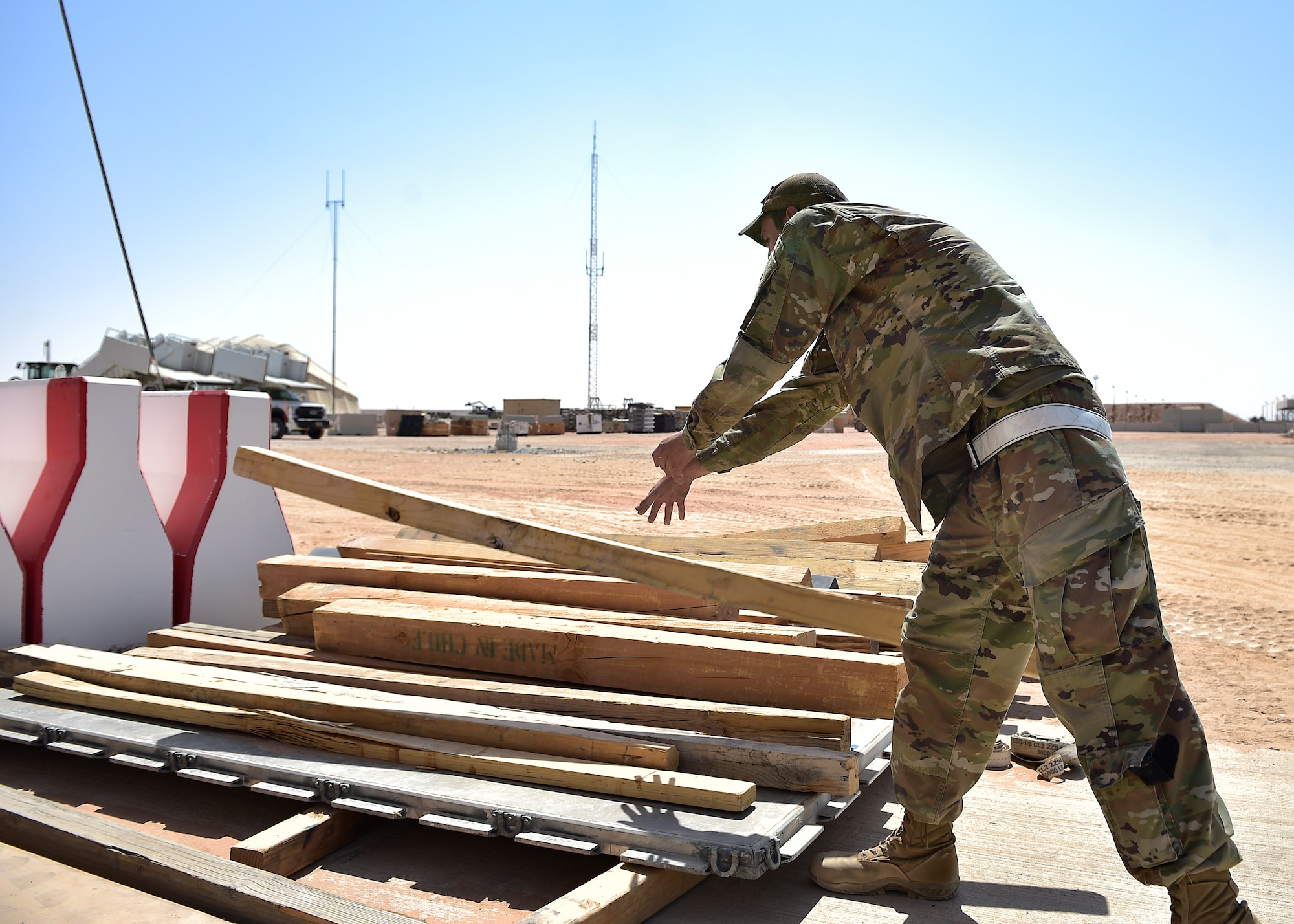 ATOC Airmen process cargo at Prince Sultan Air Base