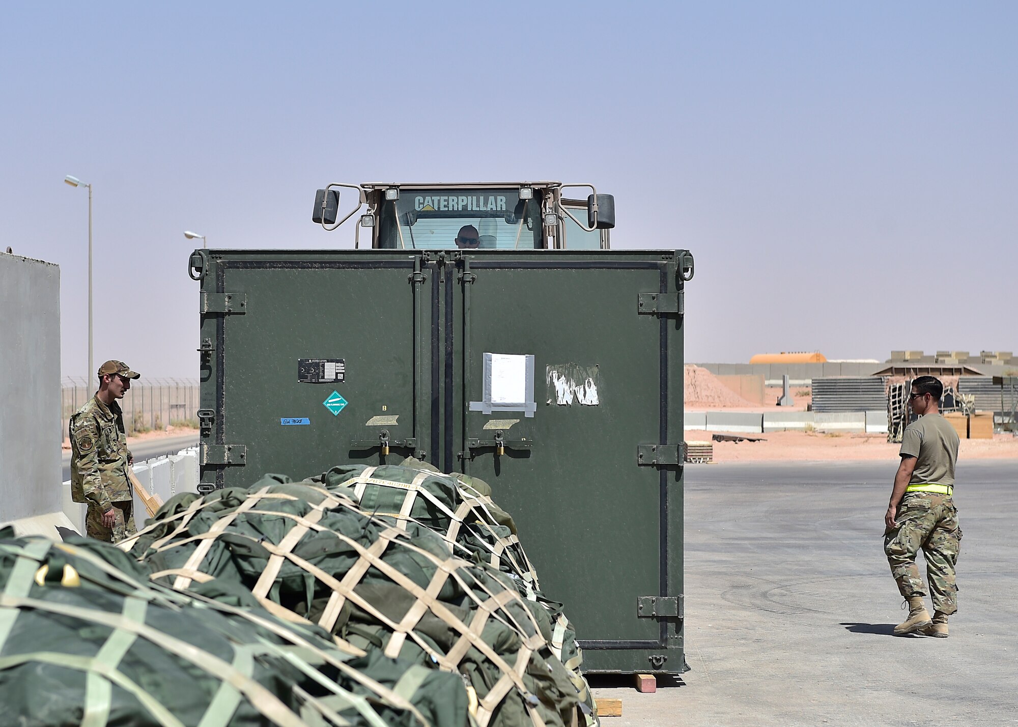 ATOC Airmen process cargo at Prince Sultan Air Base