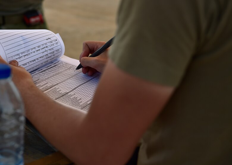 ATOC Airmen process cargo at Prince Sultan Air Base