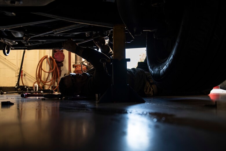The 4 LRS Vehicle Maintenance team inspects and repairs vehicles across the installation to keep the wing ready and lethal.