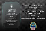 Graphic depicts 40th Annual Secretary of Defense Disability Awards and DLA's honor of winning the best mid-sized component award.