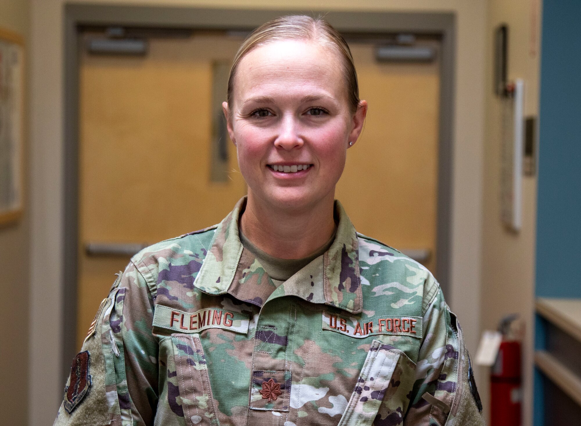 Maj. Lyndsey Fleming, lead of Task Force Vaccine, poses for a photo at Joint Force Headquarters in Concord on Sept. 29. Photo by Sgt. Courtney Rorick, 114th Public Affairs Detachment NCOIC