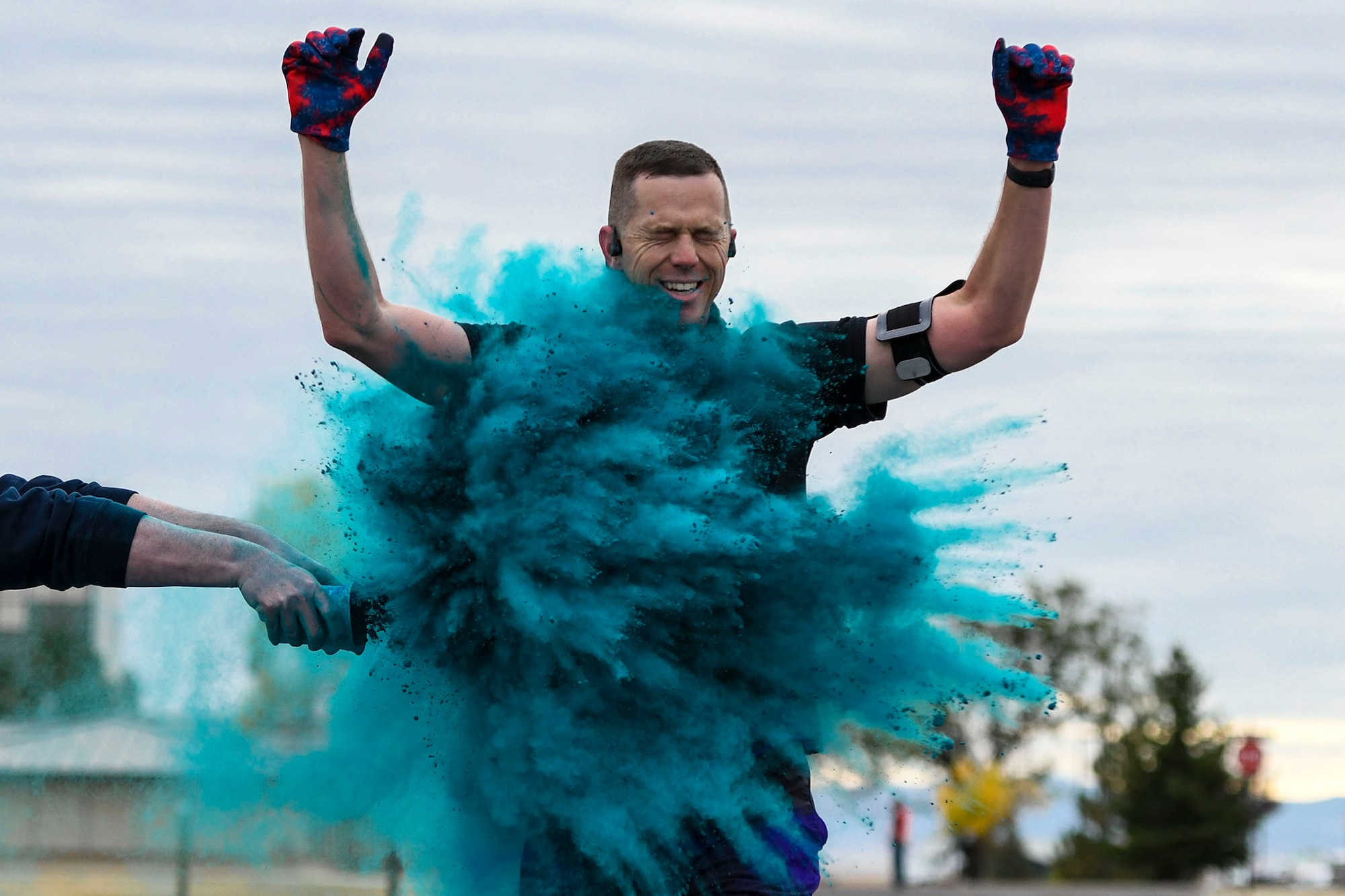 Col. Russell Williford, 341st Missile Wing vice commander, participates in a suicide awareness color run Sept. 30, 2020, at Malmstrom Air Force Base, Mont.