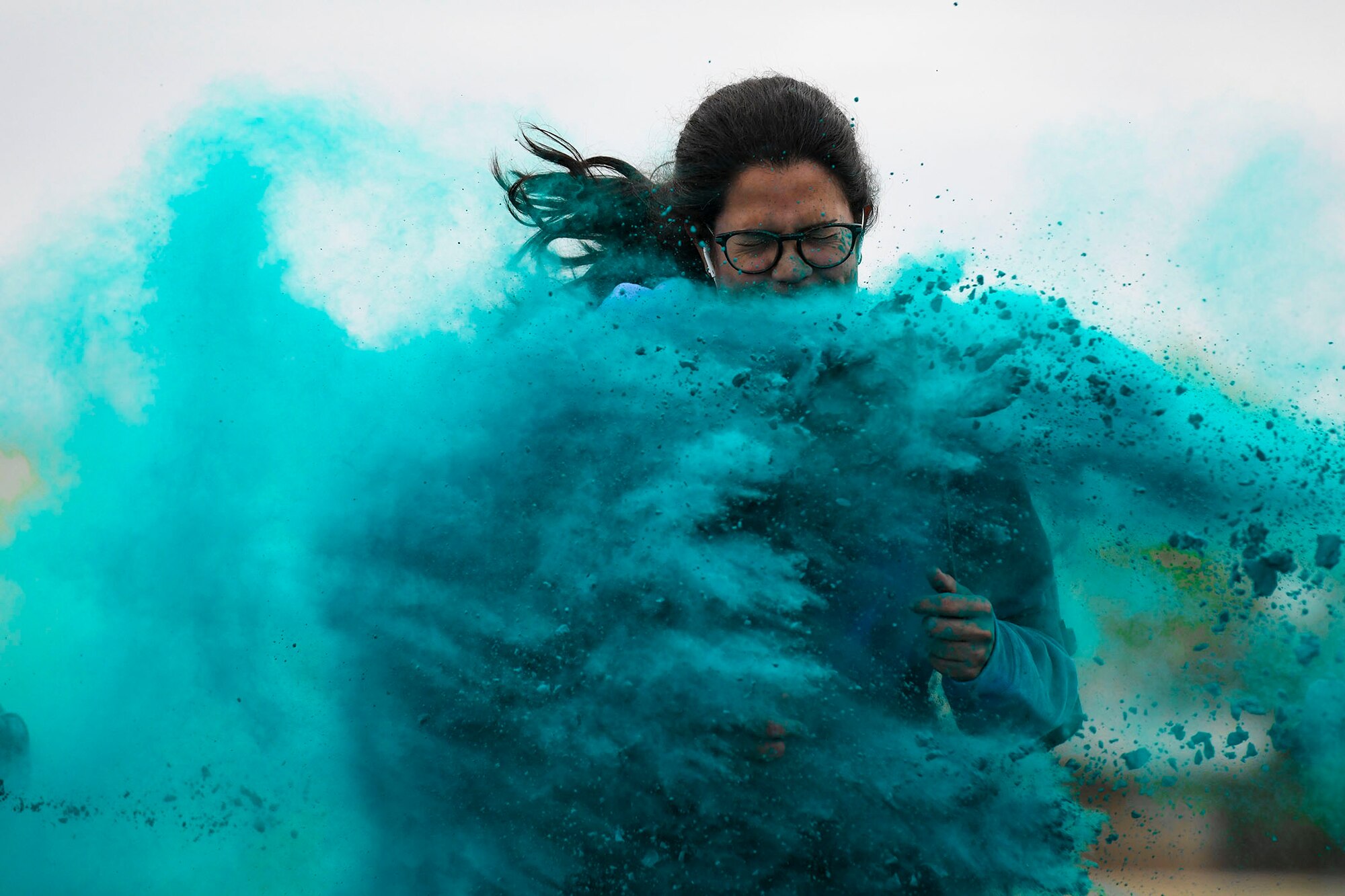 A 341st Missile Wing community member participates in a suicide awareness color run Sept. 30, 2020, at Malmstrom Air Force Base, Mont.