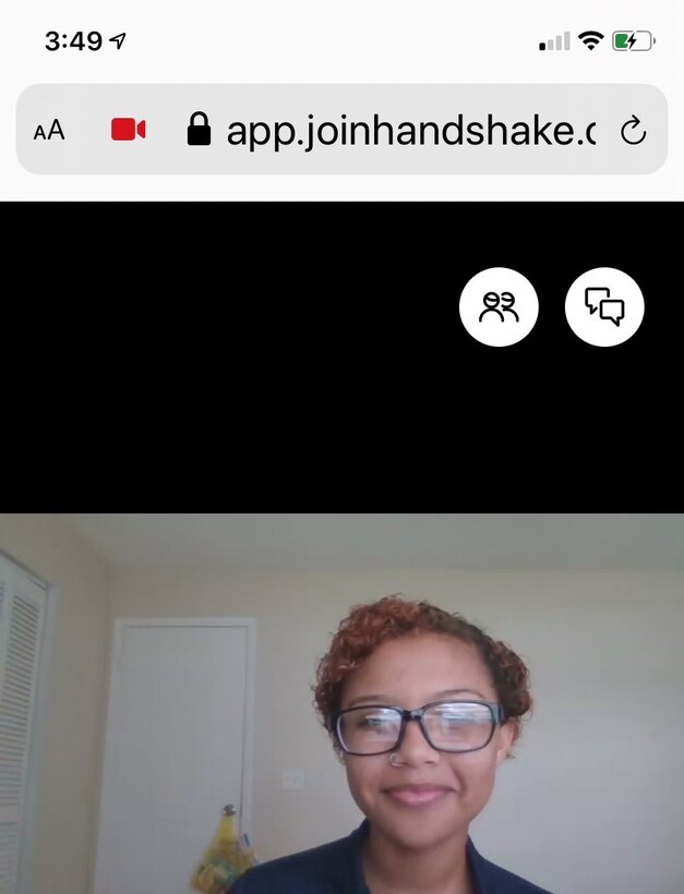 Screen shot of web cam one on one session