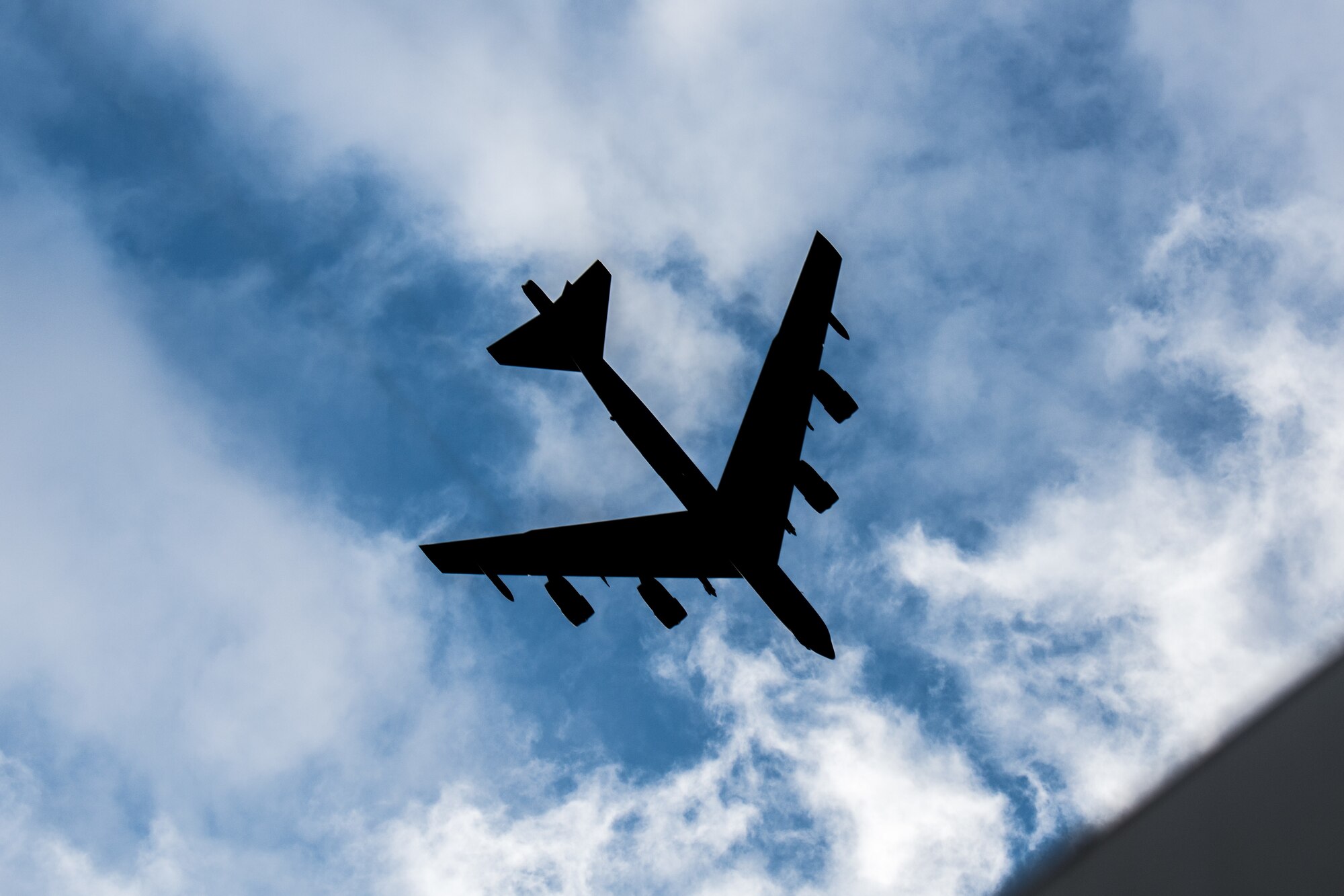 B-52 Stratofortress aircraft land at Minot AFB